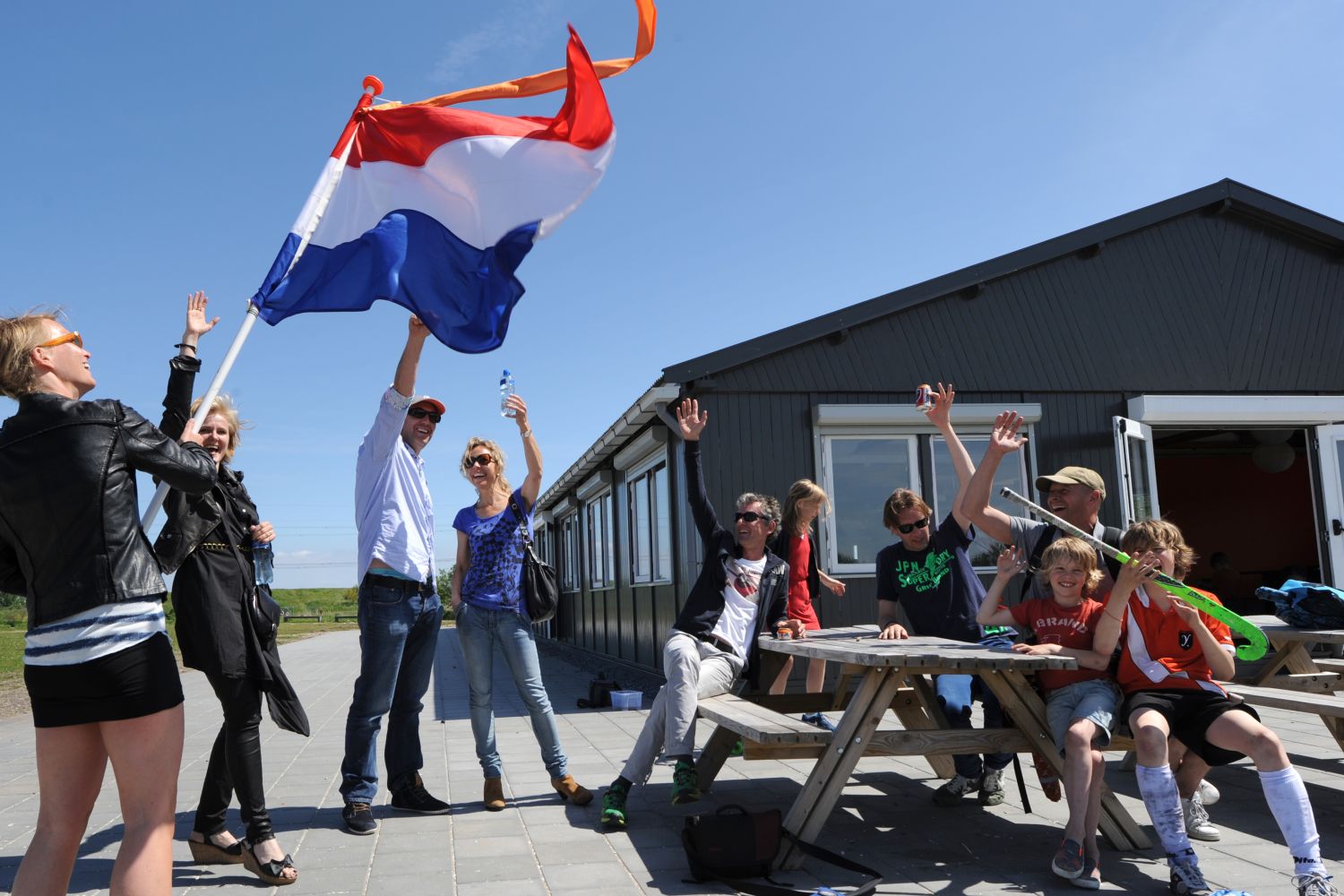 WK-hockey op groot scherm in clubhuis AHC IJburg