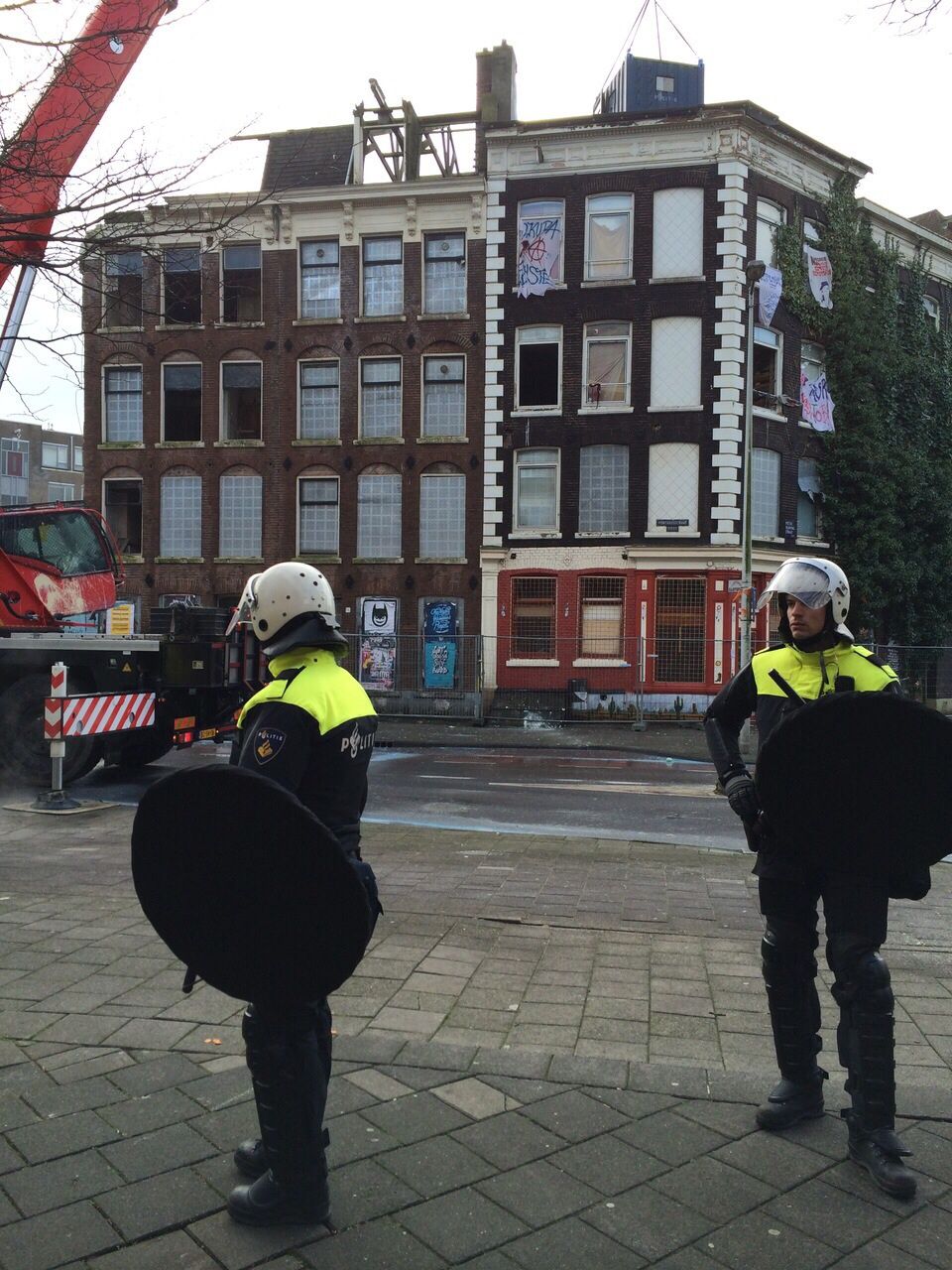 Veel verzet bij ontruiming kraakpand