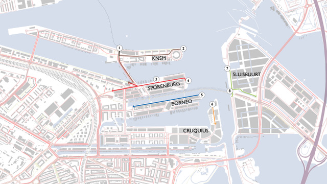 Onderzoek naar tijdelijke pont Zeeburgereiland-Oostelijk Havengebied. Eerste bouwprojecten Sluisbuurt gaan van start