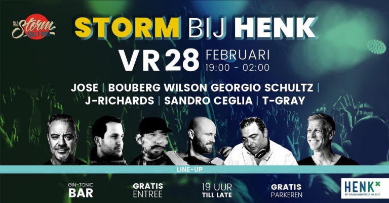 Storm bij HENK, dance-feestje Zeeburgereiland, op 28 februari