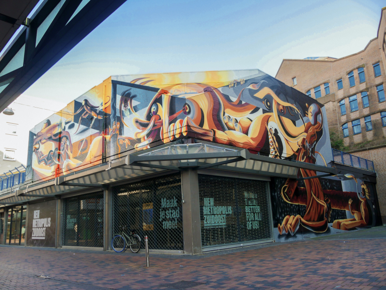 Nieuwe muurschildering eerste zichtbare verandering van Amsterdamse Poort