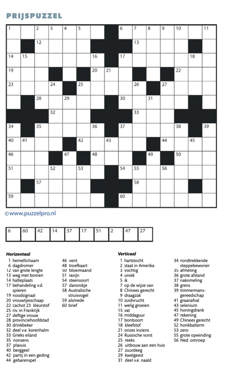 Puzzel antwoordbalkje van editie 139