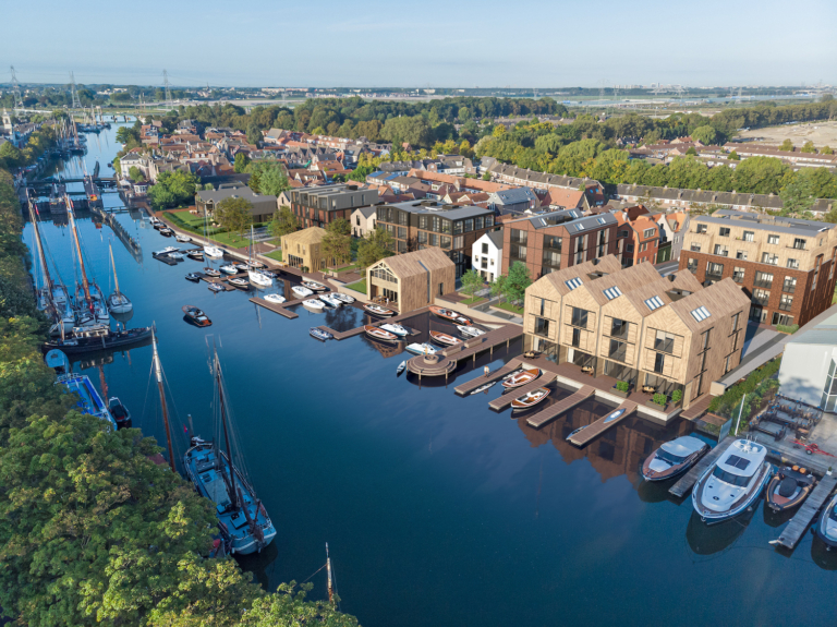 Voormalige Schoutenwerf in Muiden wordt wijkje met haven