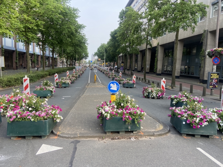 Verkeersknip Weesperstraat van de baan