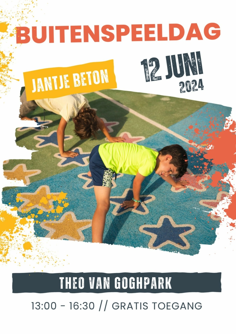 Nationale Buitenspeeldag in Theo van Goghpark, kom meedoen woensdag 12 juni